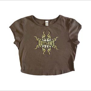 RARE Y2K Kavio Graphic Cropped Baby Tee - L